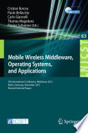 Mobile Wireless Middleware  Operating Systems  and Applications