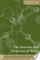 The Structure and Properties of Water Book