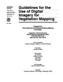 Guidelines for the Use of Digital Imagery for Vegetation Mapping