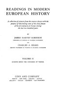 Readings in Modern European History  Europe since the Congress of Vienna