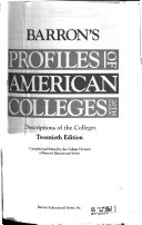 Barron s Profiles of American Colleges
