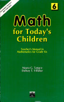Math for Today's Children 6 Teacher's Manual1st Ed. 2000