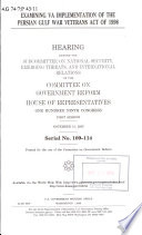 Examining VA implementation of the Persian Gulf War Veterans Act of 1998 Book