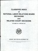 Classified Index of National Labor Relations Board Decisions and Related Court Decisions