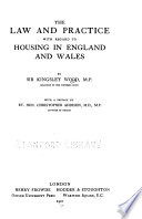 The Law and Practice with Regard to Housing in England and Wales