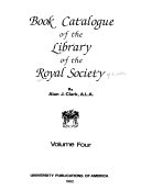 Book Catalogue of the Library of the Royal Society