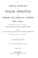 A Critical Dictionary of English Literature and British and American Authors