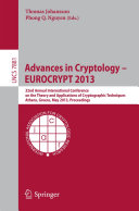 Advances in Cryptology – EUROCRYPT 2013