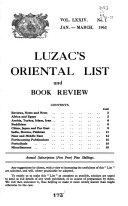 Luzac s Oriental List and Book Review