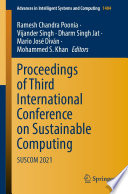 Proceedings Of Third International Conference On Sustainable Computing