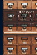 Library of McGill College [microform]