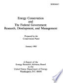 Energy Conservation and the Federal Government Book