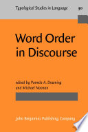 Word Order in Discourse PDF Book By Pamela A. Downing,Michael Noonan