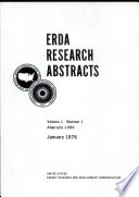 ERDA Energy Research Abstracts