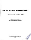 Solid Waste Management: Abstracts from the Literature