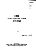 ERDA Subject Indexing and Retrieval Thesaurus