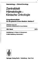 Zentralblatt H  matologie klinische Onkologie Book