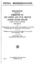 Hearings, Reports and Prints of the Senate Committee on Post Office and Civil Service