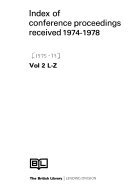 Index of Conference Proceedings Received 1974-1978