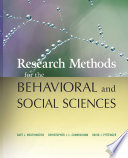 Research Methods for the Behavioral and Social Sciences