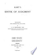 Kant s Kritik of Judgment