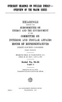 Oversight Hearings on Nuclear Energy