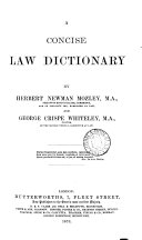 A Concise Law Dictionary