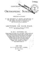 Contributions to Orthopedic Surgery