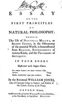 An Essay on the First Principles of Natural Philosophy, etc
