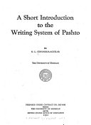 A Short Introduction to the Writing System of Pashto