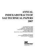 Annual Index abstracts of SAE Technical Papers Book