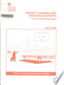 Transit Planning and Research Reports