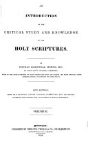 An Introduction to the Critical Study of the Holy Scriptures