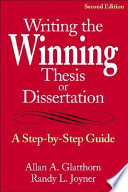 Writing the Winning Thesis Or Dissertation