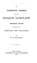An Elementary Grammar of the Italian Language ...