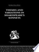 Themes and Variations in Shakespeare s Sonnets Book PDF