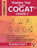 Practice Test for the CogAT Grade 3 Level 9 Form 7 And 8 Book PDF