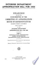 Interior Department Appropriation Bill for 1950