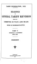 Tariff Information, 1921