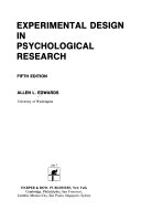 Experimental Design in Psychological Research