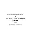 Annual Report - Ann Arbor Railroad Company