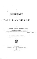 A Dictionary of the Pali Language