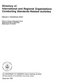 Directory of International and Regional Organizations Conducting Standards-related Activities