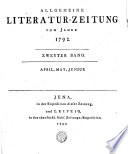ALLGEMEINE LITERATUR-ZEITUNG VOM JAHRE 1792