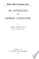 An Anthology of German Literature PDF Book By Calvin Thomas