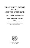 Israeli Settlements in Gaza and the West Bank (including Jerusalem)