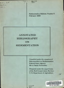 Annotated Bibliography on Sedimentation
