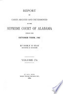 Reports of Cases Argued and Determined in the Supreme Court of Alabama