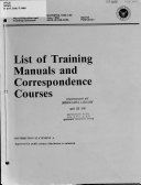 List of Training Manuals and Nonresident Training Courses