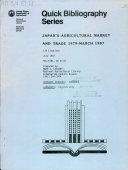 Japan's Agricultural Market and Trade, 1979-March 1987